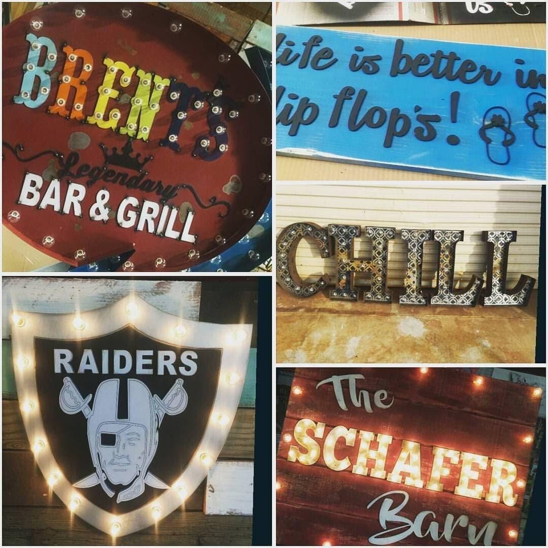 Light-up marquee logo for sports-themed rooms