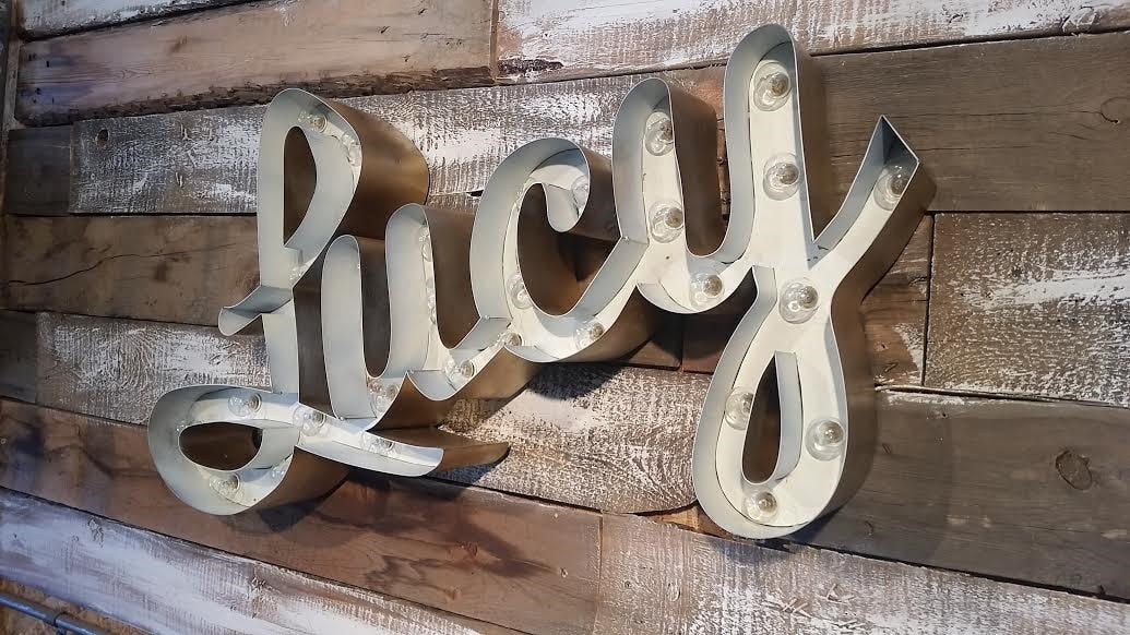 Metal Marquee Sign Marquee Letters Metal Steel Large Script Sign...........   Bar Hola Photos Business  Bar Home Eat