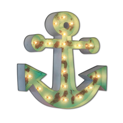 Large metal lighted anchor marquee sign