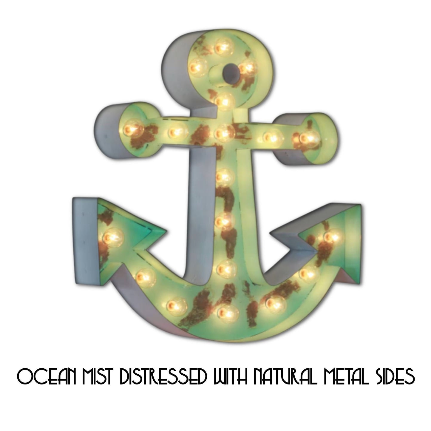 Large metal lighted anchor marquee sign