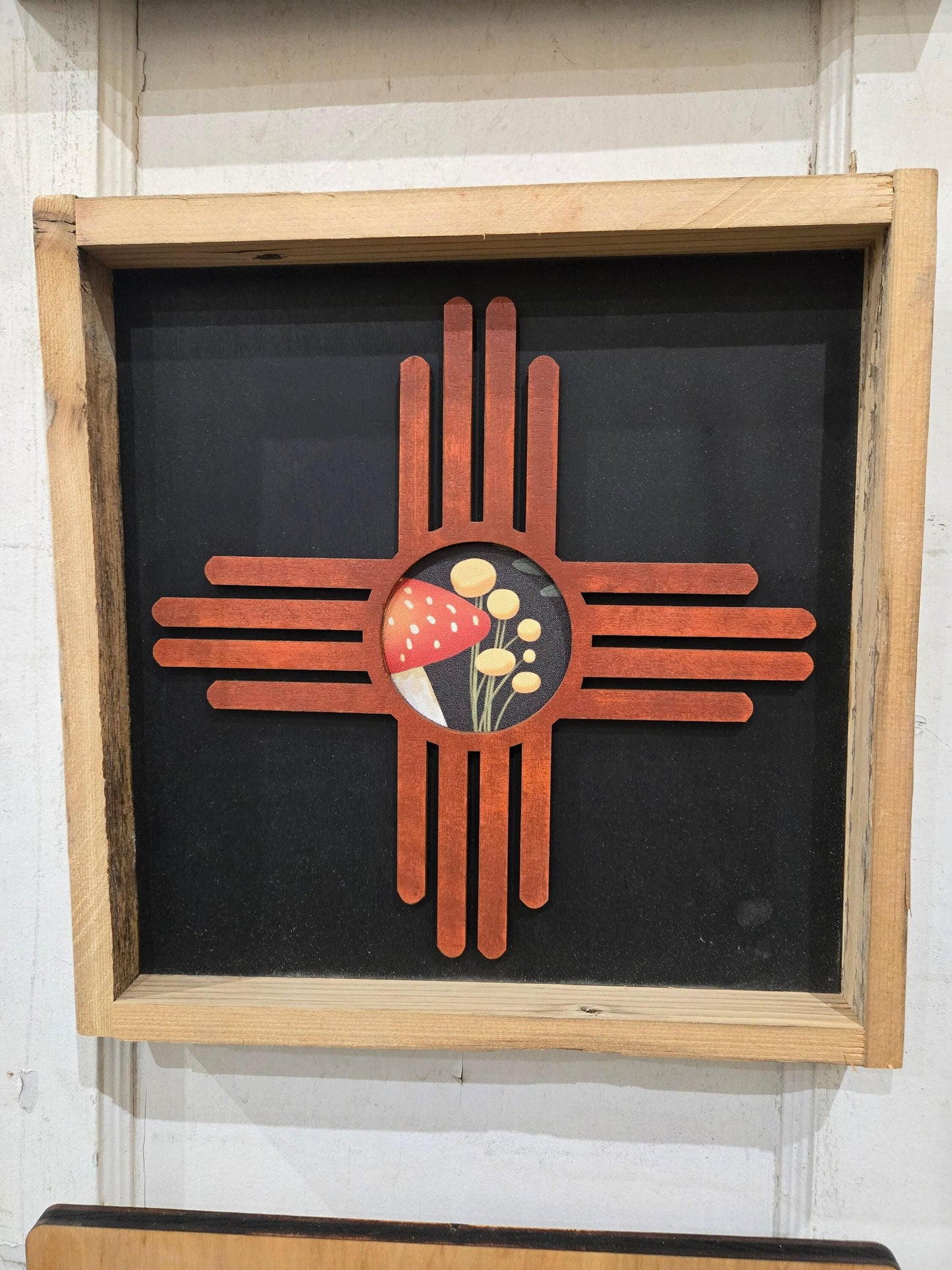 Half off in stock handmade wood wall art retro southwest desert nature flowers reclaimed wood unique