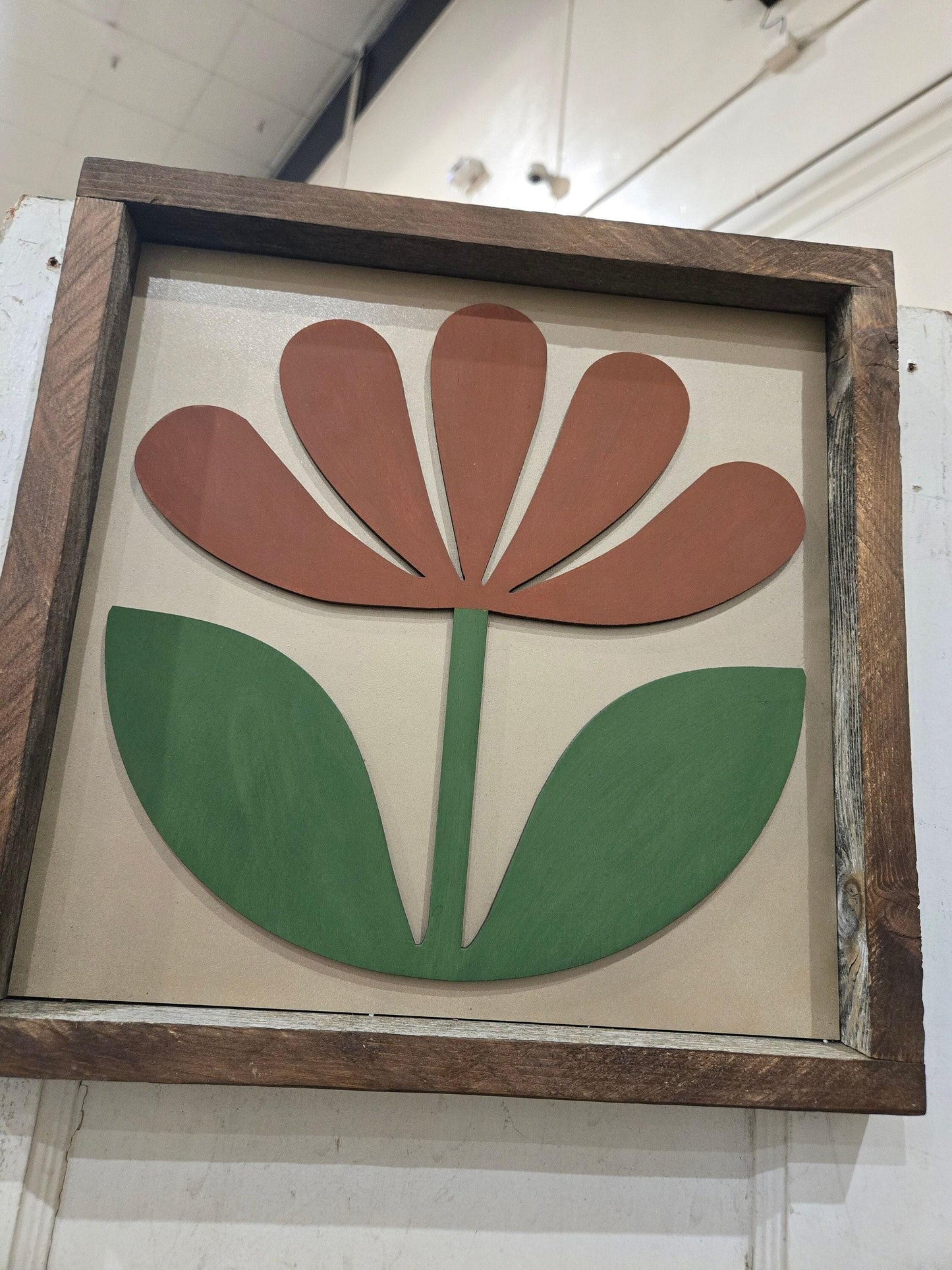 Half off in stock handmade wood wall art retro southwest desert nature flowers reclaimed wood unique