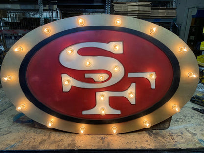 24" marquee sign large team logo marquee… sports team 49ers la dodgers giants eagles packers angels game room man cave boys room family room