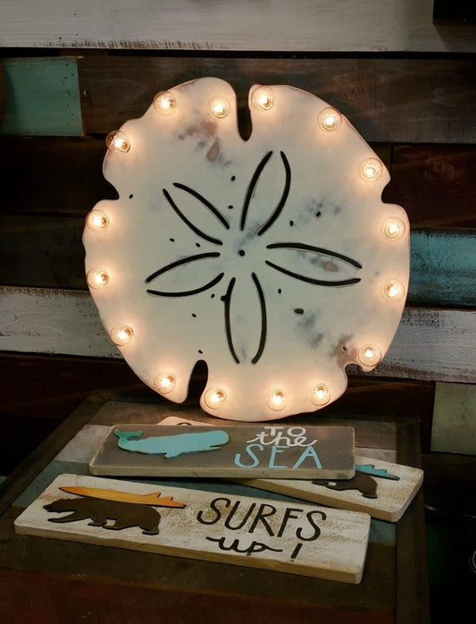 24" large wood sand dollar vintage marquee wood… pool summer birthday anniversary wedding home decor gift