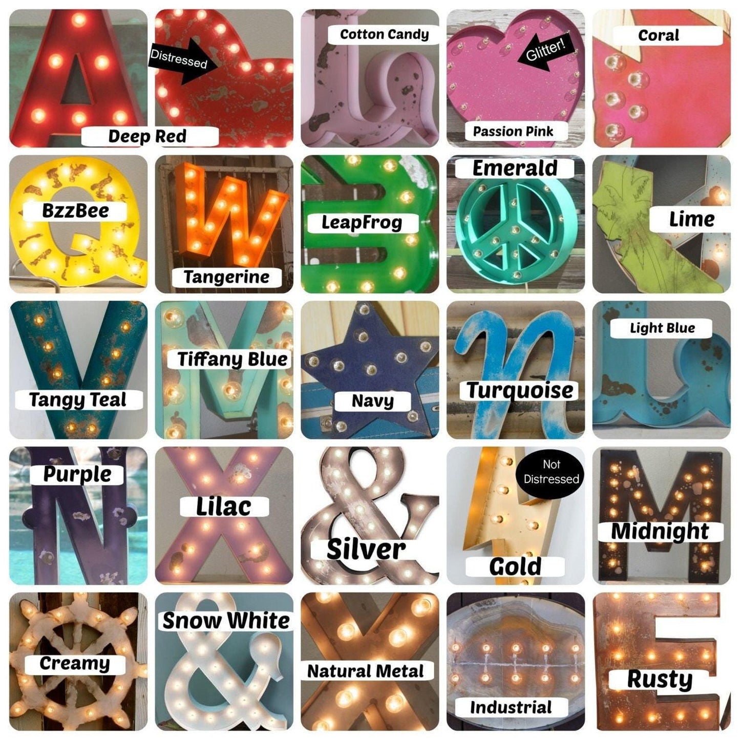 Marquee sign vintage style marquee light star or heart metal steel.....      wedding birthday home logo business decor