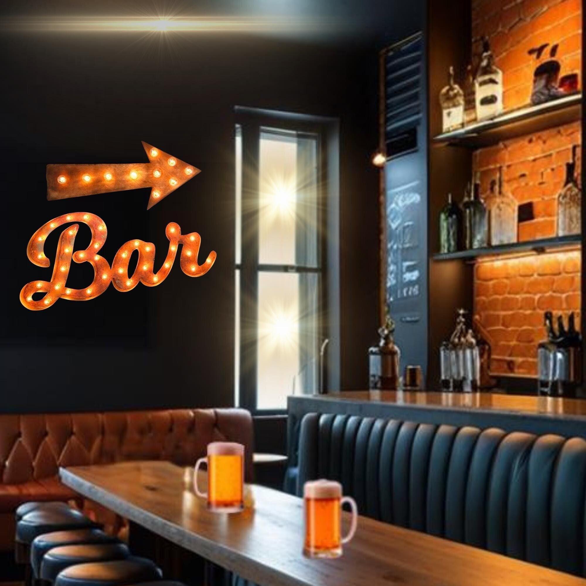 Custom Steel Marquee Sign – Vintage Style Lighted Bar Sign