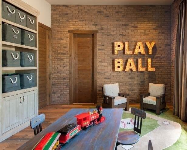Custom 18" Metal Marquee Sign, 4 Letter Word PLAY BALL GAME Time Room Custom Personalized