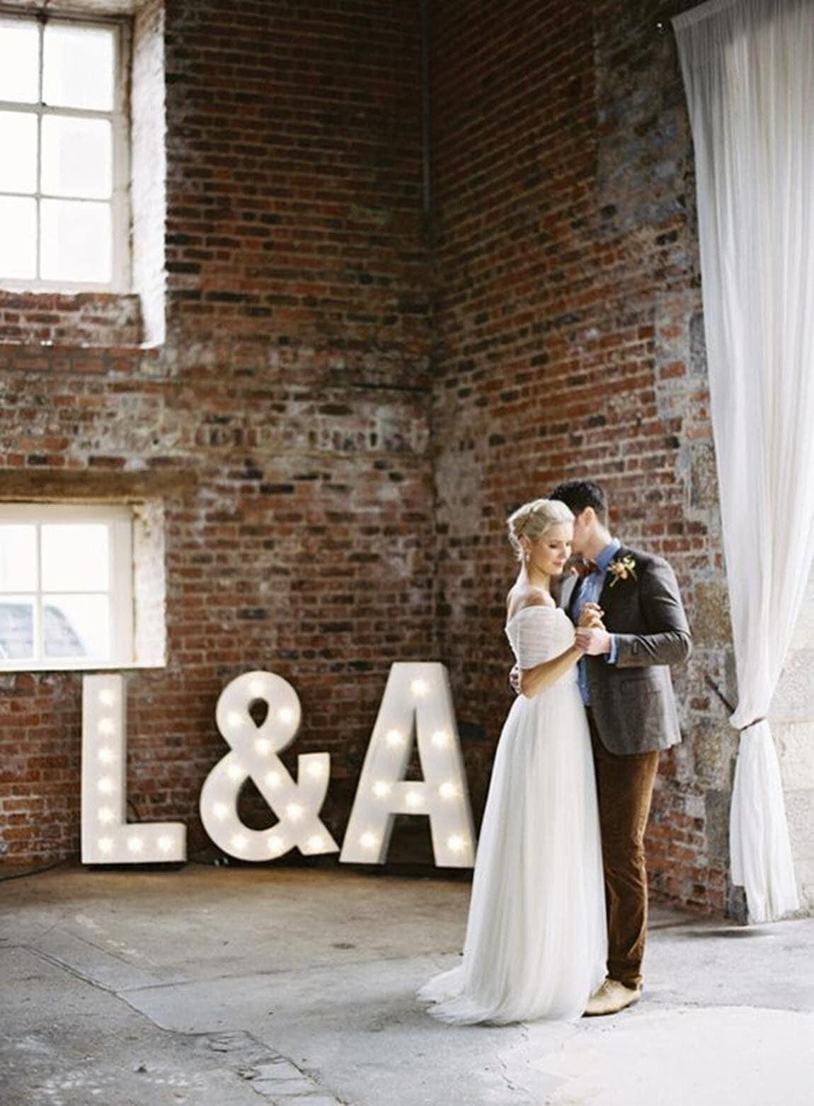36" Steel Marquee Letter Sign, Custom Event Decor