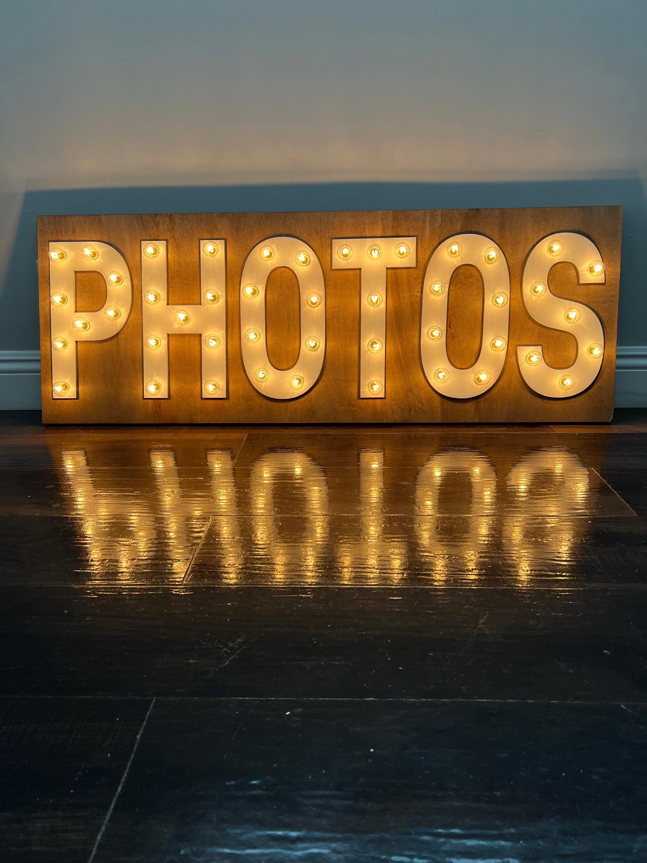 Custom Wood Marquee Sign, Personalized Name Light Up Sign, Bar Decor