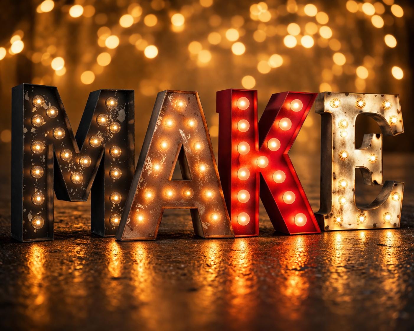 Metal Light Up Marquee Letter, Vintage Style, 16-36 Inch