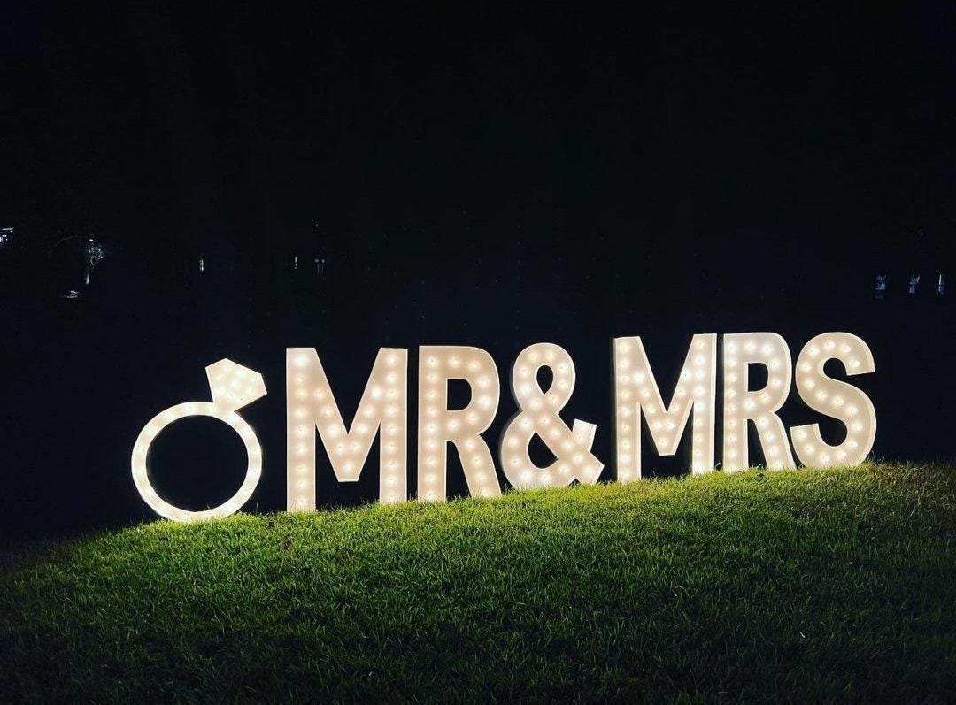 Metal Light Up Marquee Letter, Vintage Style, 16-36 Inch