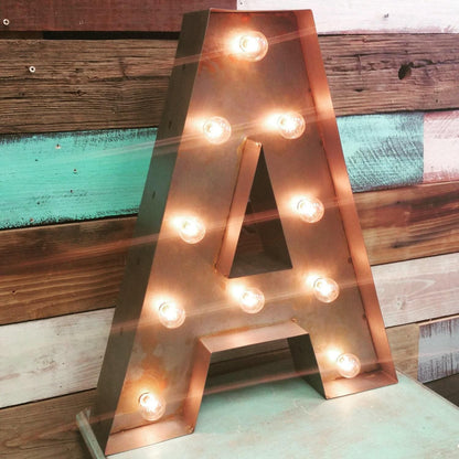 18" steel marquee light up letter, custom font choice