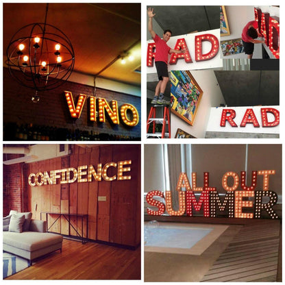 18" steel marquee light up letter, custom font choice