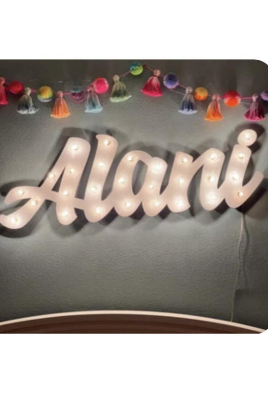 Wood marquee name sign, personalized lighted Word, Girls / Boys Room, Coffee, Bar