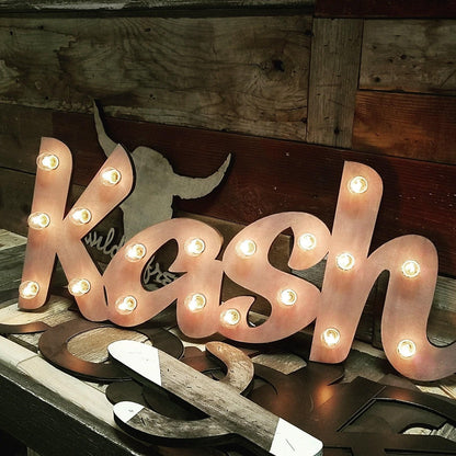 Wood marquee name sign, personalized lighted Word, Girls / Boys Room, Coffee, Bar