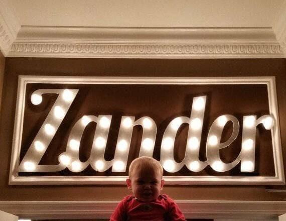 Wood marquee name sign, personalized lighted Word, Girls / Boys Room, Coffee, Bar