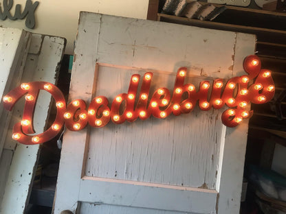 Wood marquee name sign, personalized lighted Word, Girls / Boys Room, Coffee, Bar