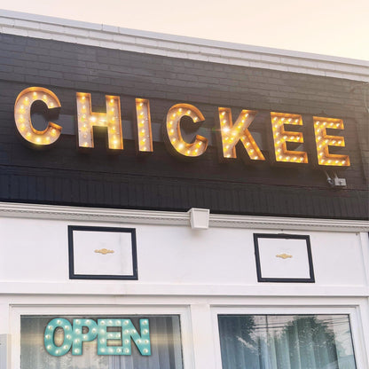 24" lighted marquee letter sign, steel light-up sign