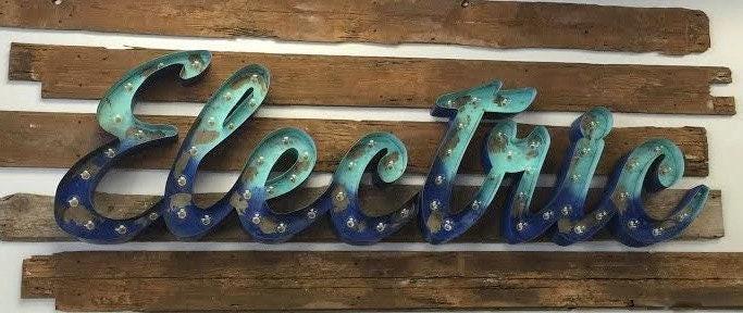 Steel lighted marquee sign | 16 inch custom name sign