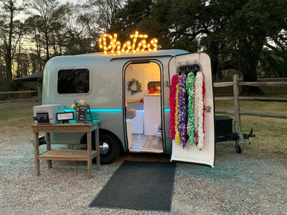 Custom lighted marquee sign, metal or wood letters, wedding decor mobile business booth bus