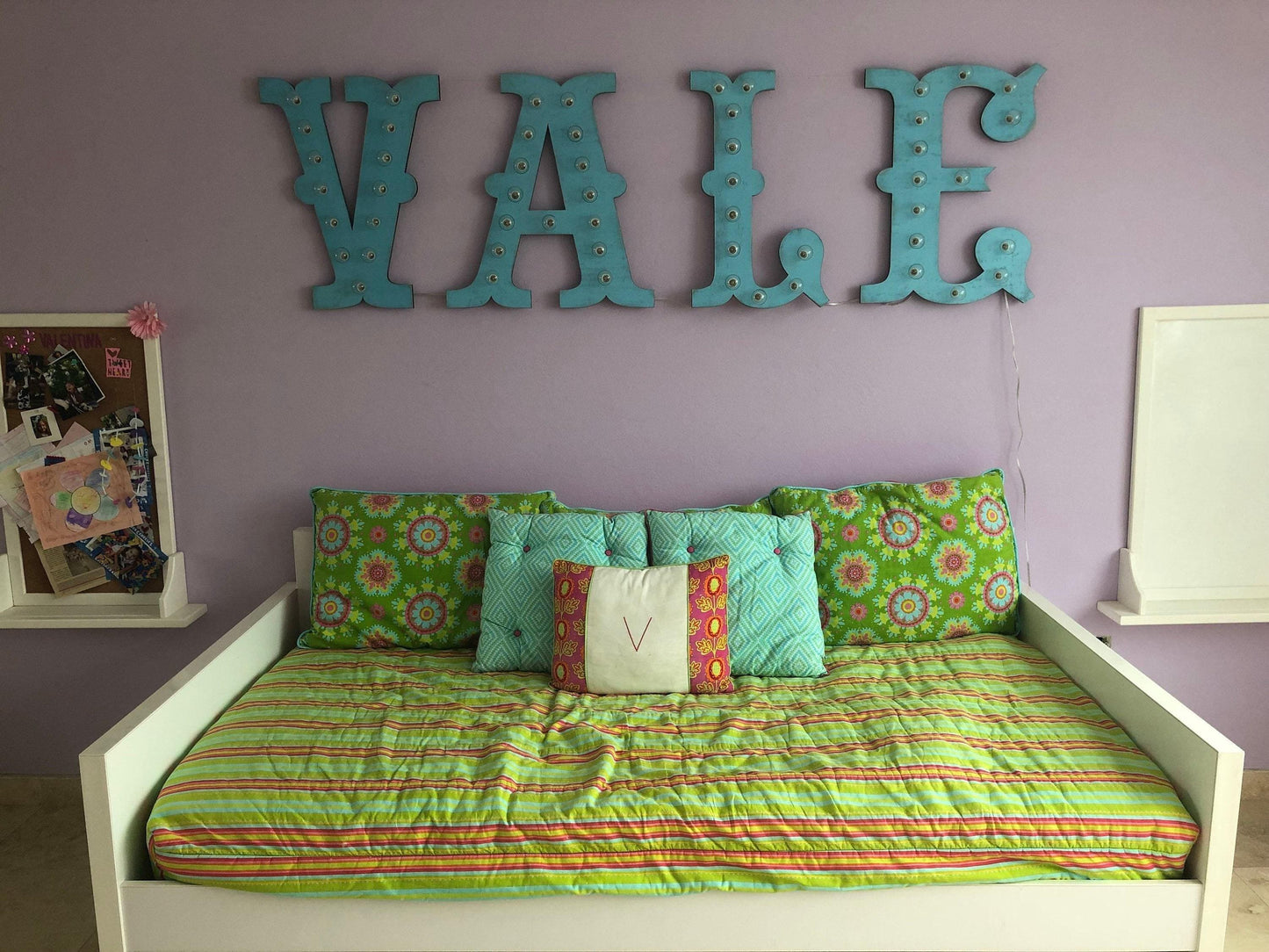 Vintage inspired marquee letter - lighted maple wood sign