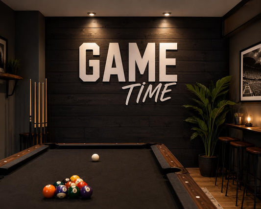 Large 24" maple wood name sign | game room, nursery, business decor logo