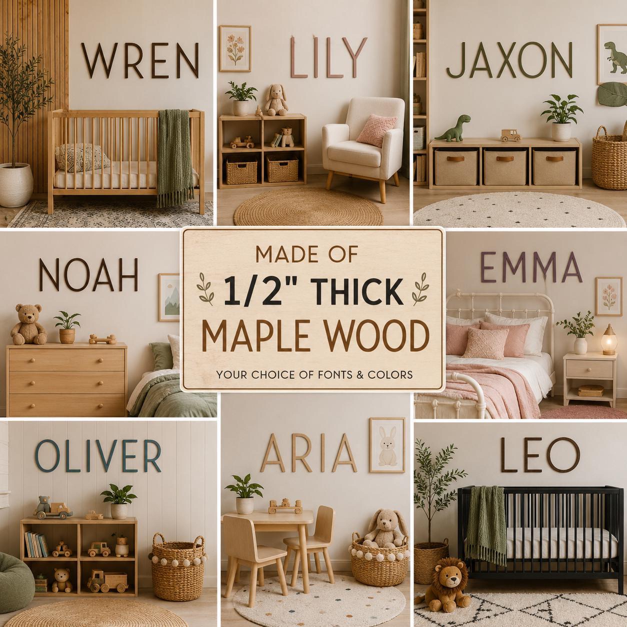 Large 24" maple wood name sign | game room, nursery, business decor logo