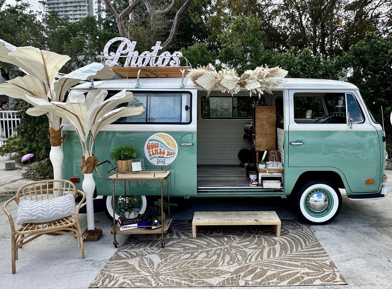 Custom lighted marquee sign, metal or wood letters, wedding decor mobile business booth bus