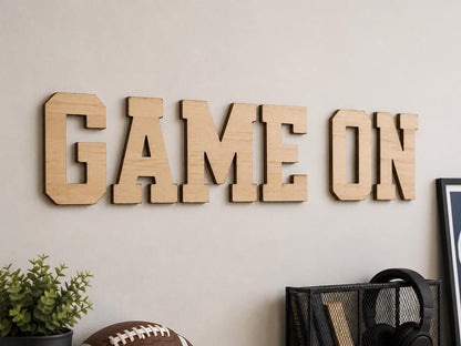 Large 24" maple wood name sign | game room, nursery, business decor logo