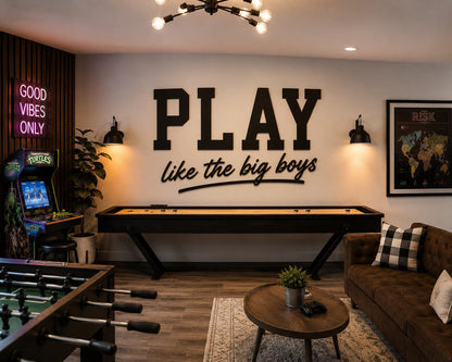 Large 24" maple wood name sign | game room, nursery, business decor logo