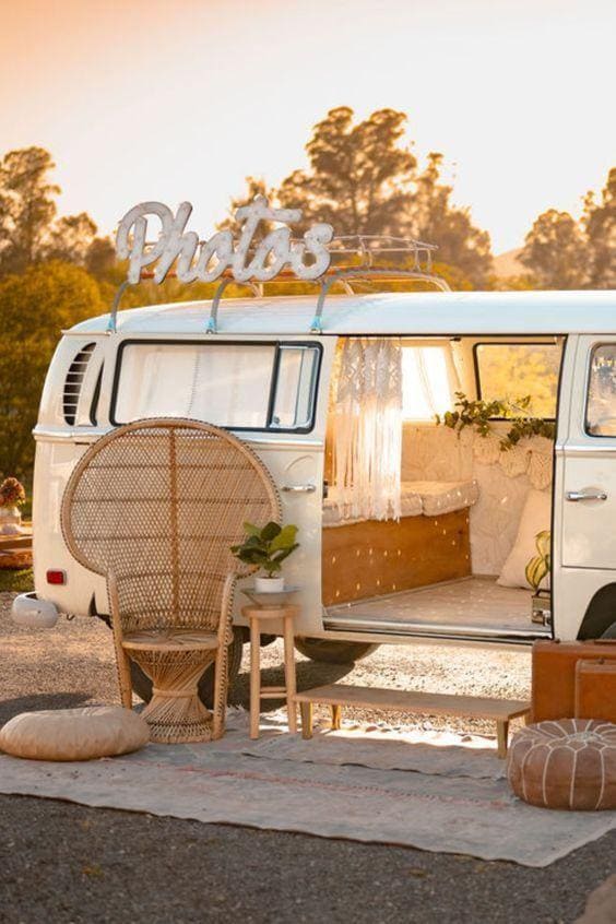 Custom lighted marquee sign, metal or wood letters, wedding decor mobile business booth bus