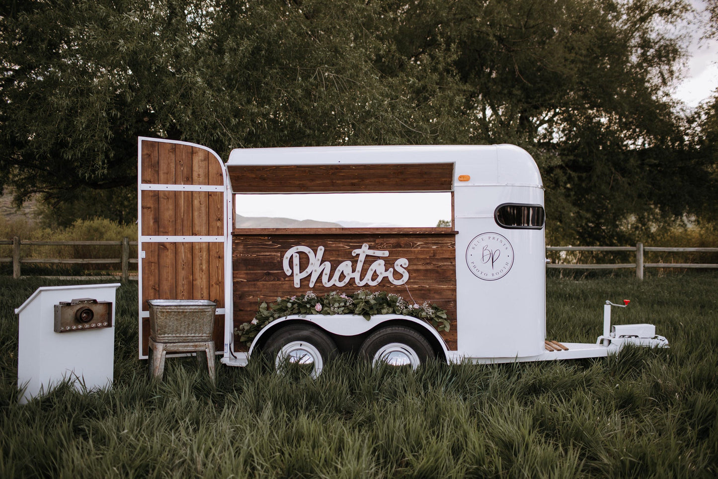 Custom lighted marquee sign, metal or wood letters, wedding decor mobile business booth bus