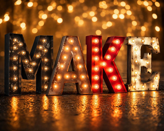 Metal light up marquee letter, vintage style, 16-36 inch