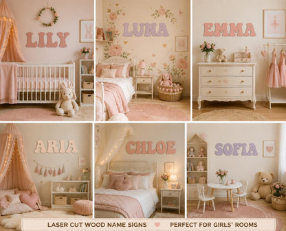 Large 24" maple wood name sign | game room, nursery, business decor logo