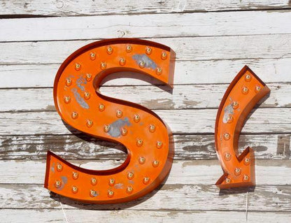 Metal light up marquee letter, vintage style, 16-36 inch