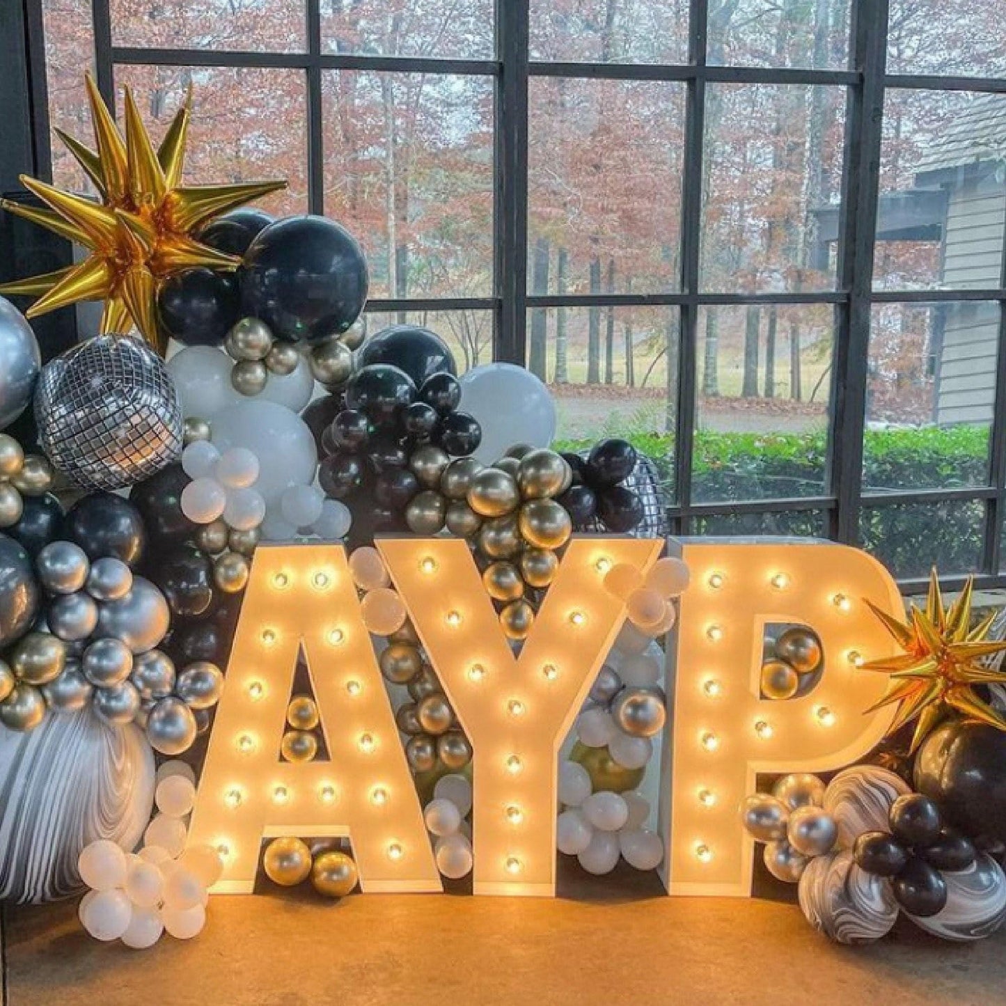 36" metal marquee letter sign - illuminated steel wedding decor