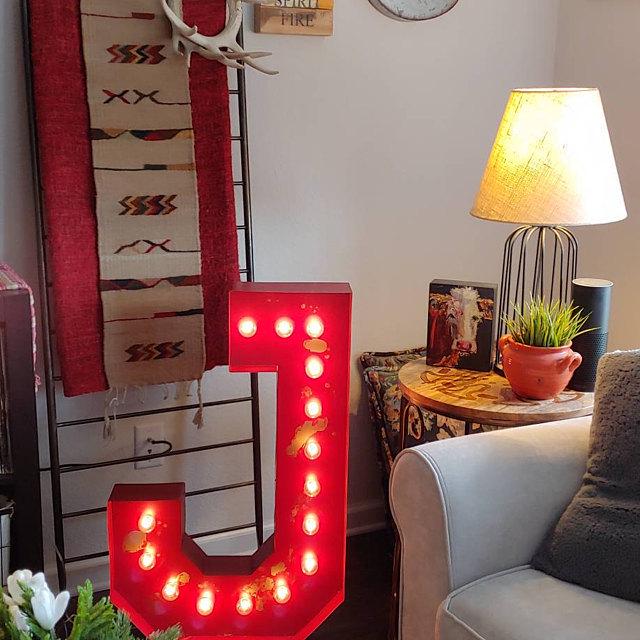 36" steel marquee letter sign, custom event decor