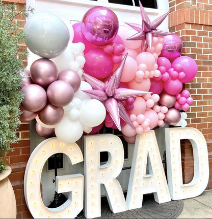 36" steel marquee letter sign, custom event decor