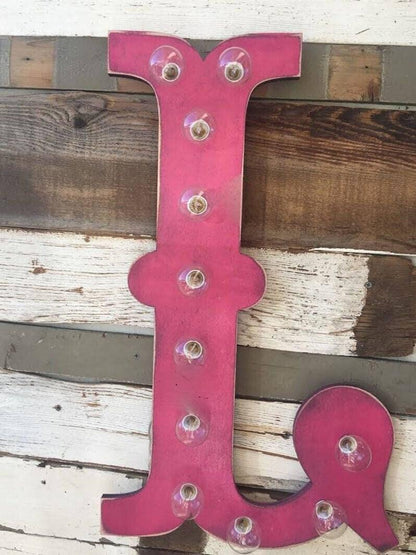 Lighted marquee letters, hard maple wood, vintage style