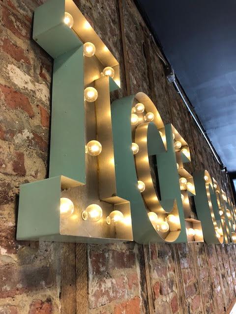 Ice cream cone marquee sign, vintage style metal light