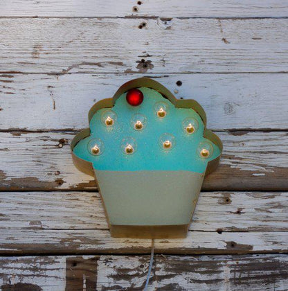 Ice cream cone marquee sign, vintage style metal light