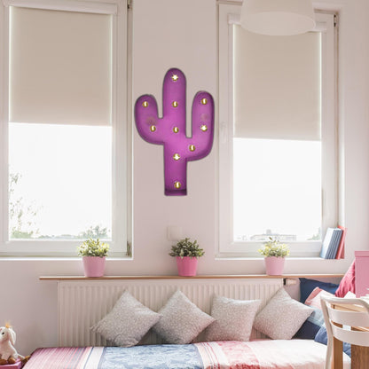 Rustic metal cactus marquee sign – light up southwestern wall art