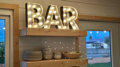 Custom steel marquee sign – vintage style lighted bar sign