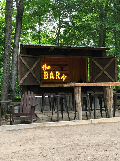 Custom steel marquee sign – vintage style lighted bar sign