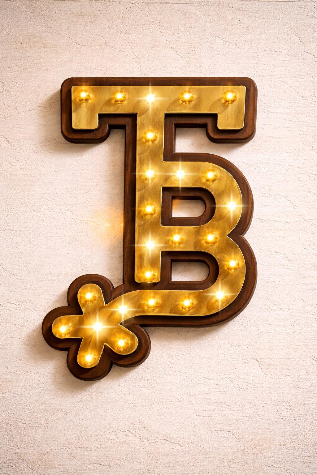 Custom logo marquee sign – vintage style lighted wood metal business signage