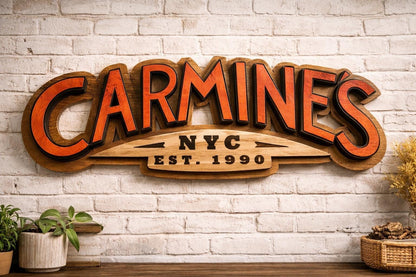 Custom 3d wood logo sign | laser cut business branding wall decor
