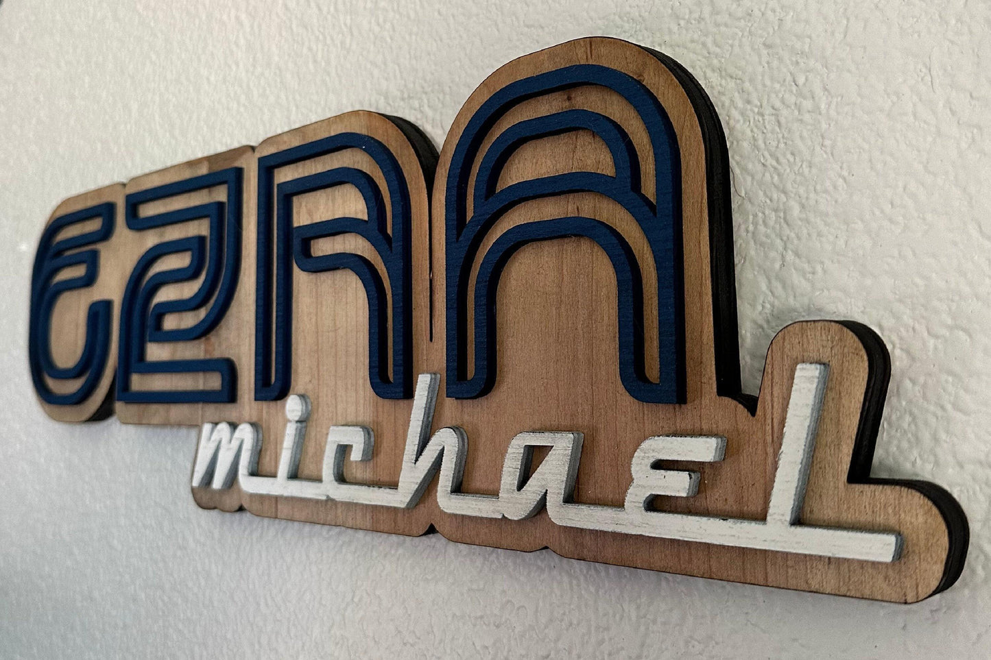 Custom 3d wood logo sign | laser cut business branding wall decor