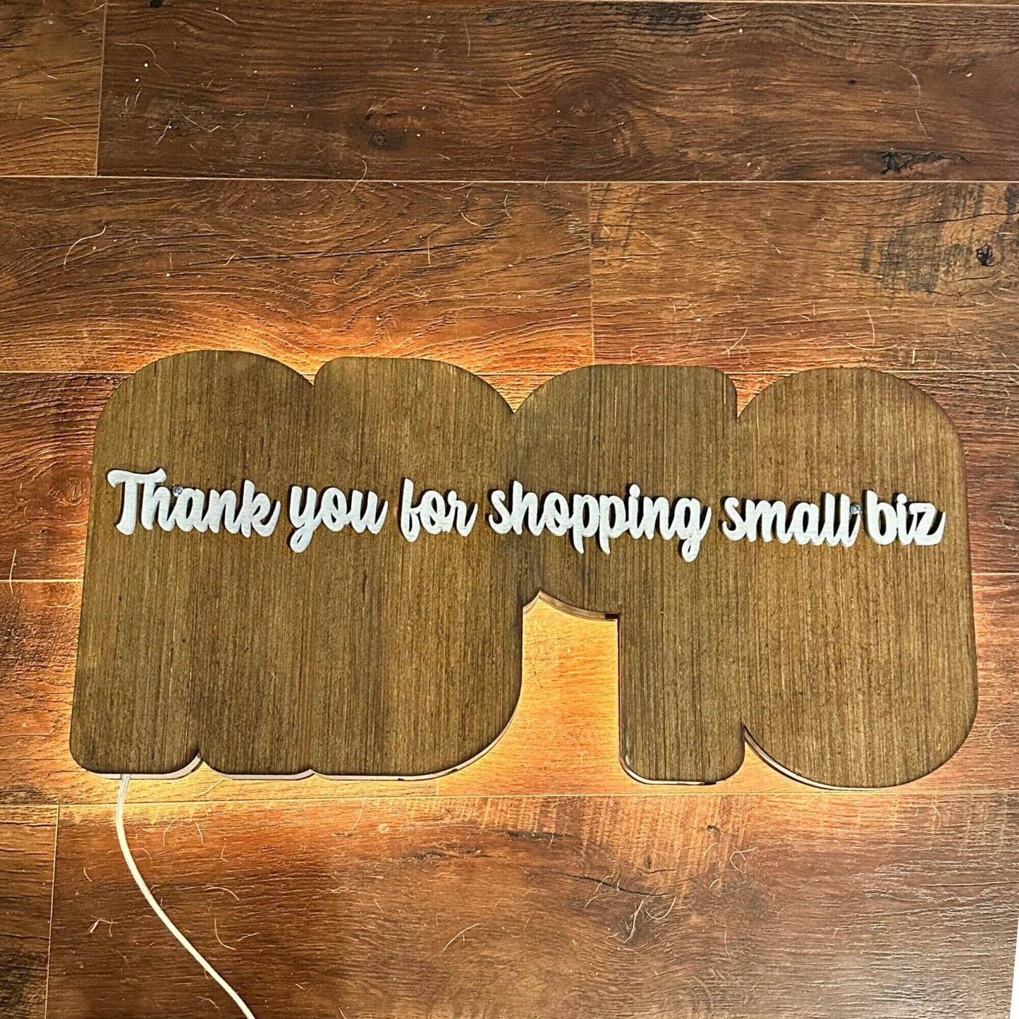 Handmade wood open marquee sign – lighted business decor