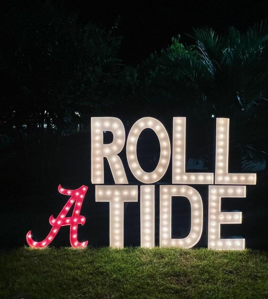 24" metal marquee letter, light up wedding sign, custom outdoor decor