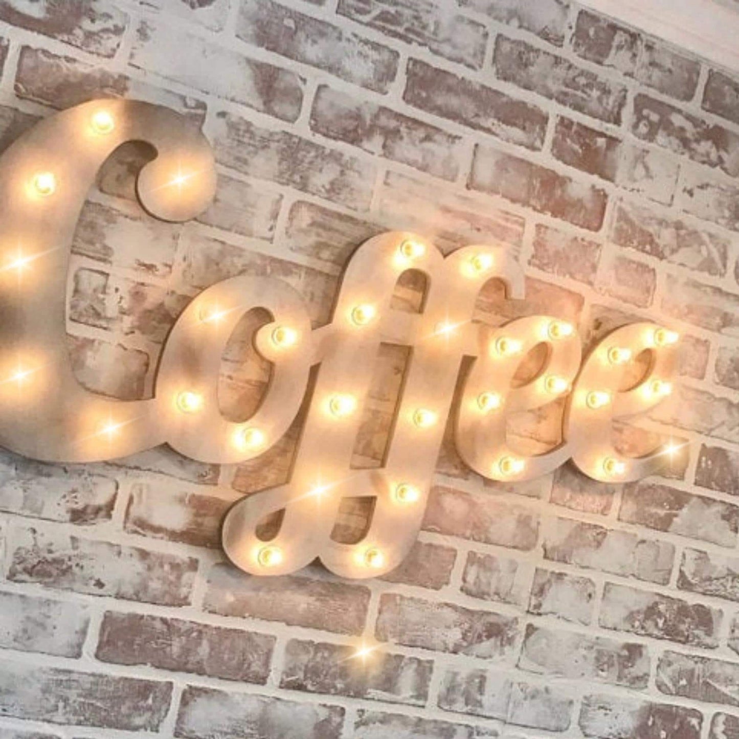 Custom wood marquee sign – barber coffee boba ice cream light up sign, rustic decor